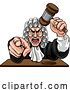 Vector Illustration of Cartoon Angry Judge Character by AtStockIllustration