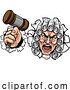 Vector Illustration of Cartoon Angry Judge Character by AtStockIllustration