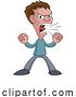 Vector Illustration of Cartoon Angry Stressed Guy or Bully Shouting by AtStockIllustration