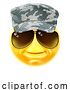 Vector Illustration of Cartoon Army Soldier Emoticon Emoji Face Icon by AtStockIllustration