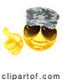 Vector Illustration of Cartoon Army Soldier Emoticon Emoji Face Icon by AtStockIllustration
