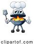 Vector Illustration of Cartoon Barbecue Chef Mascot Charcoal BBQ Person by AtStockIllustration