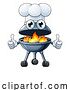 Vector Illustration of Cartoon Barbecue Chef Mascot Charcoal BBQ Person by AtStockIllustration