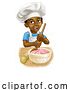 Vector Illustration of Cartoon Black Boy Child Chef Cook Baker Kid by AtStockIllustration