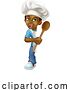 Vector Illustration of Cartoon Black Boy Child Chef Kid Sign by AtStockIllustration