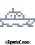 Vector Illustration of Cartoon Boat Ship Pixel 8 Bit Video Game Art Icon by AtStockIllustration