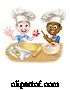 Vector Illustration of Cartoon Boys Baking Cakes by AtStockIllustration