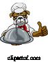 Vector Illustration of Cartoon Bulldog Chef Mascot Sign Cartoon by AtStockIllustration