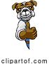 Vector Illustration of Cartoon Bulldog Mascot Decorator Gardener Handyman Worker by AtStockIllustration