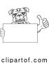 Vector Illustration of Cartoon Bulldog Painter Handyman Mechanic Plumber Cartoon by AtStockIllustration