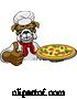 Vector Illustration of Cartoon Bulldog Pizza Chef Restaurant Mascot Sign by AtStockIllustration