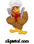 Vector Illustration of Cartoon Chef Chicken Rooster Cockerel Knife Fork Cartoon by AtStockIllustration