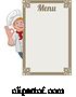 Vector Illustration of Cartoon Chef Cook Baker Guy Menu Sign Background by AtStockIllustration