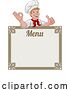 Vector Illustration of Cartoon Chef Cook Baker Guy Menu Sign Background by AtStockIllustration