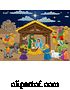 Vector Illustration of Cartoon Christmas Nativity Scene Cartoon by AtStockIllustration