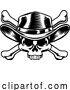 Vector Illustration of Cartoon Cowboy Hat Western Skull Pirate Cross Bones by AtStockIllustration