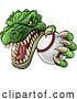 Vector Illustration of Cartoon Crocodile Dinosaur Alligator Baseball Sport Mascot by AtStockIllustration