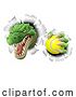 Vector Illustration of Cartoon Crocodile Dinosaur Alligator Tennis Sports Mascot by AtStockIllustration