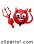 Vector Illustration of Cartoon Devil Emoji Emoticon Guy Face Icon Mascot by AtStockIllustration