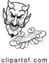 Vector Illustration of Cartoon Devil Gamer Video Game Controller Mascot Cartoon by AtStockIllustration