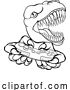 Vector Illustration of Cartoon Dinosaur Gamer Video Game Controller Mascot by AtStockIllustration