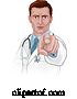 Vector Illustration of Cartoon Doctor Pointing Your Country Needs Wants You by AtStockIllustration