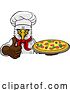 Vector Illustration of Cartoon Eagle Pizza Chef Restaurant Mascot Sign by AtStockIllustration