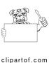 Vector Illustration of Cartoon Electrician Bulldog Dog Screwdriver Tool Handyman by AtStockIllustration
