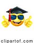 Vector Illustration of Cartoon Emoji Graduate College Sunglasses Emoticon by AtStockIllustration