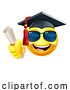 Vector Illustration of Cartoon Emoji Graduate College Sunglasses Emoticon by AtStockIllustration