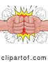 Vector Illustration of Cartoon Fist Bump Explosion Hands Punch Cartoon by AtStockIllustration
