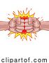 Vector Illustration of Cartoon Fist Bump Punch Fists Boxing Explosion by AtStockIllustration