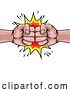 Vector Illustration of Cartoon Fists Boxing Bump Punch Explosion by AtStockIllustration