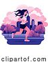 Vector Illustration of Cartoon Fitness Lady Runner Running Jogging Run in City by AtStockIllustration