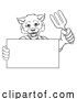 Vector Illustration of Cartoon Gardener Wolf Tool Handyman Mascot by AtStockIllustration