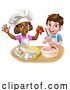 Vector Illustration of Cartoon Girl and Boy Child Chef Cook Children by AtStockIllustration