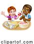 Vector Illustration of Cartoon Girl and Boy Child Chef Cook Children by AtStockIllustration