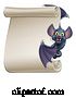 Vector Illustration of Cartoon Halloween Vampire Bat Character Scroll by AtStockIllustration