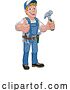 Vector Illustration of Cartoon Handyman Hammer Guy DIY Carpenter Builder by AtStockIllustration