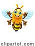 Vector Illustration of Cartoon Honey Bumble Bee Bumblebee Cute Mascot by AtStockIllustration
