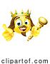 Vector Illustration of Cartoon King Emoticon Emoji Face Gold Crown Icon by AtStockIllustration