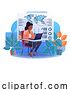 Vector Illustration of Cartoon Lady Data Analysis Laptop Business Illustration by AtStockIllustration