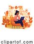Vector Illustration of Cartoon Lady Laptop Recruitment Job Search Online Cartoon by AtStockIllustration