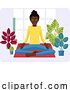 Vector Illustration of Cartoon Lady Meditating Doing Yoga Pilates Illustration by AtStockIllustration