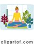 Vector Illustration of Cartoon Lady Meditating Doing Yoga Pilates Illustration by AtStockIllustration