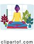 Vector Illustration of Cartoon Lady Meditating Doing Yoga Pilates Illustration by AtStockIllustration