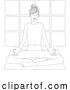 Vector Illustration of Cartoon Lady Meditating Doing Yoga Pilates Illustration by AtStockIllustration