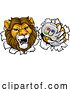 Vector Illustration of Cartoon Lion Gamer Video Game Animal Sports Team Mascot by AtStockIllustration