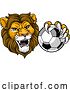 Vector Illustration of Cartoon Lion Soccer Football Animal Sports Team Mascot by AtStockIllustration