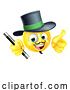 Vector Illustration of Cartoon Magician Emoticon Face Thumbs up Icon by AtStockIllustration